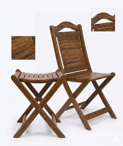 Premium Wooden Folding Chair & Table Set