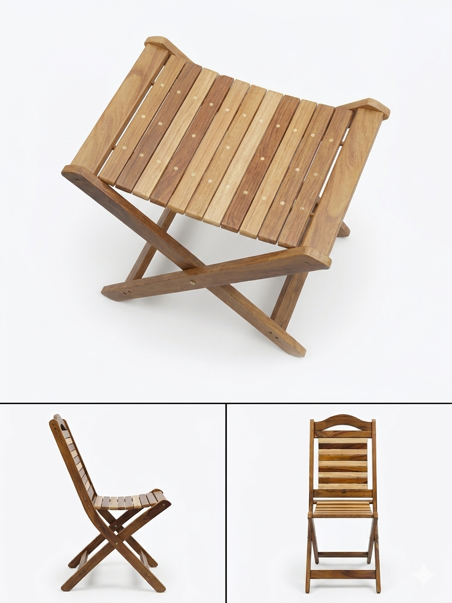 Premium Wooden Folding Chair & Table Set