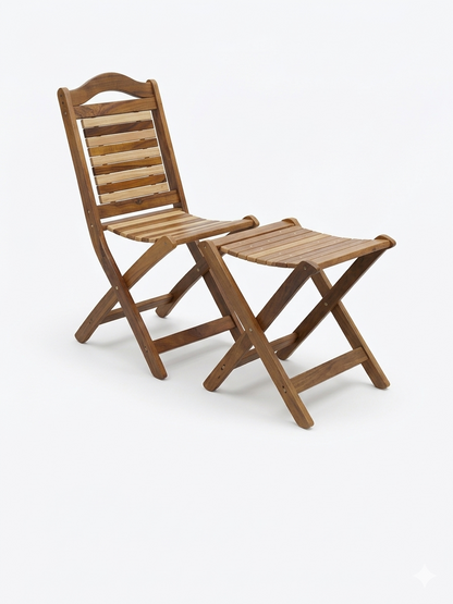 Premium Wooden Folding Chair & Table Set