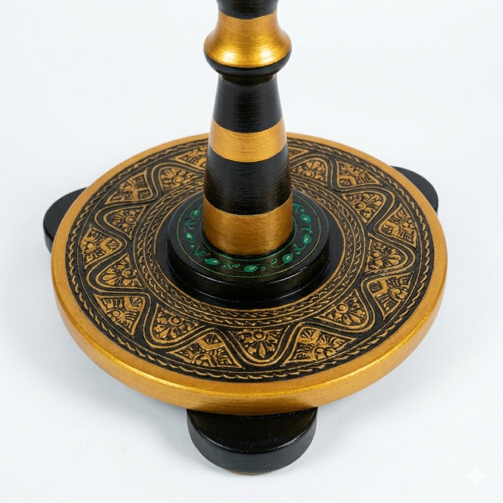 Nakshi Art Coffee Table - Emerald Green & Gold