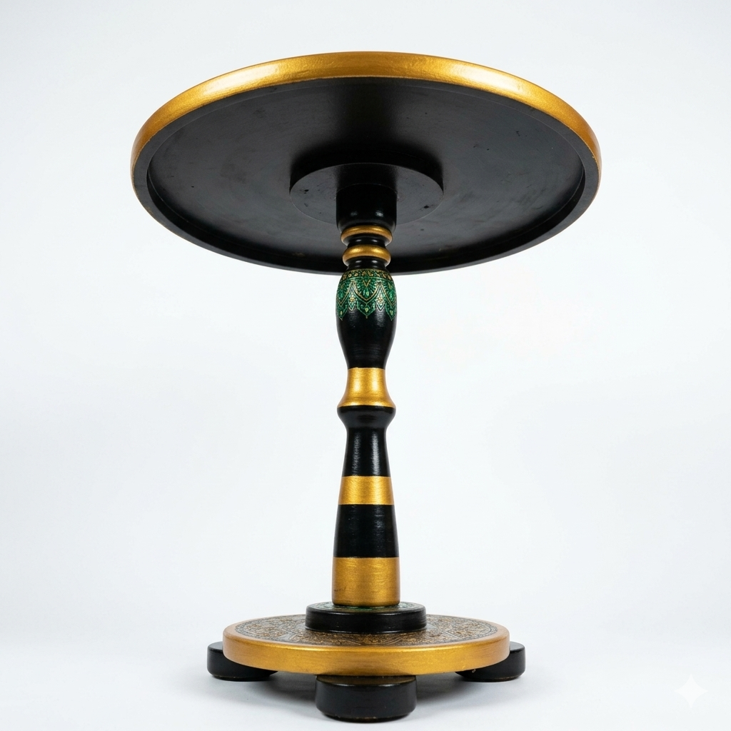 Nakshi Art Coffee Table - Emerald Green & Gold
