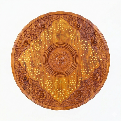 Heritage Brass-Inlay Floral Coffee Table
