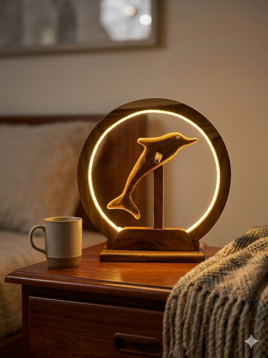 Pacifica Dolphin Halo Lamp