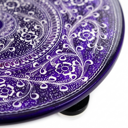 Purple & Silver Nakshi Art Coffee Table