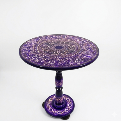 Purple & Silver Nakshi Art Coffee Table