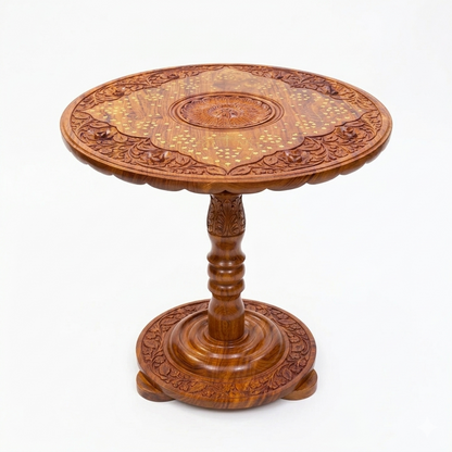 Heritage Brass-Inlay Floral Coffee Table