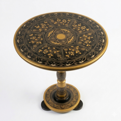 Nakshi Art Coffee Table - Black & Gold