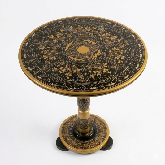 Nakshi Art Coffee Table - Black & Gold