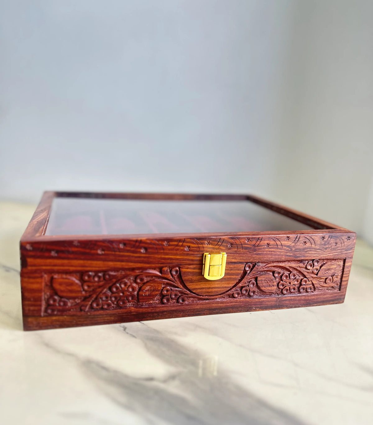 Hand-Carved Luxury 10-Slot Wooden Watch Box – Premium Gift for Him 🎁