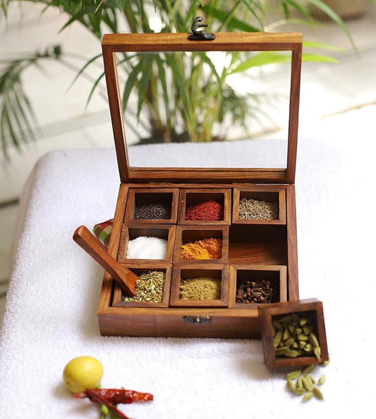 Handcrafted Wooden Masala Box
